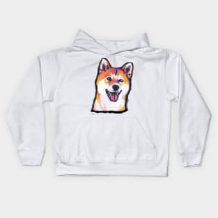 Shiba Inu Bright colorful pop dog art Kids Hoodie